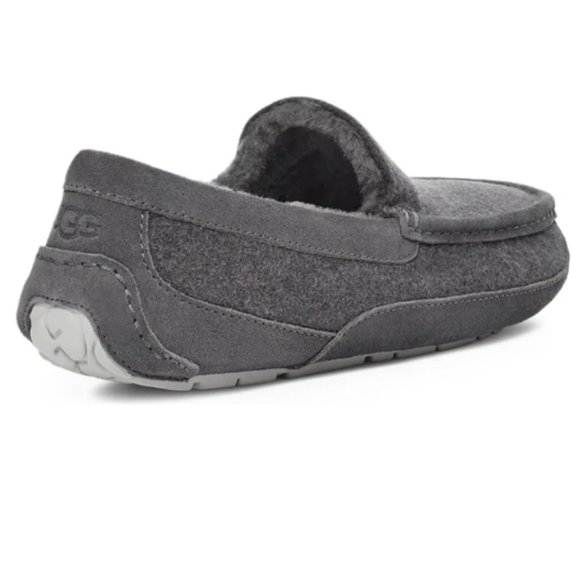 Like new! Men\'s UGG Gray Wool/Suede Ascot UGGpure Lined Slipper - sz. 11